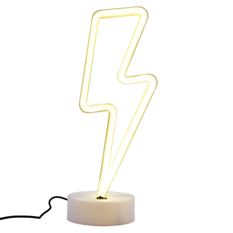 Led Neon Lightning Shape Lamp - Warm Light - إضاءة